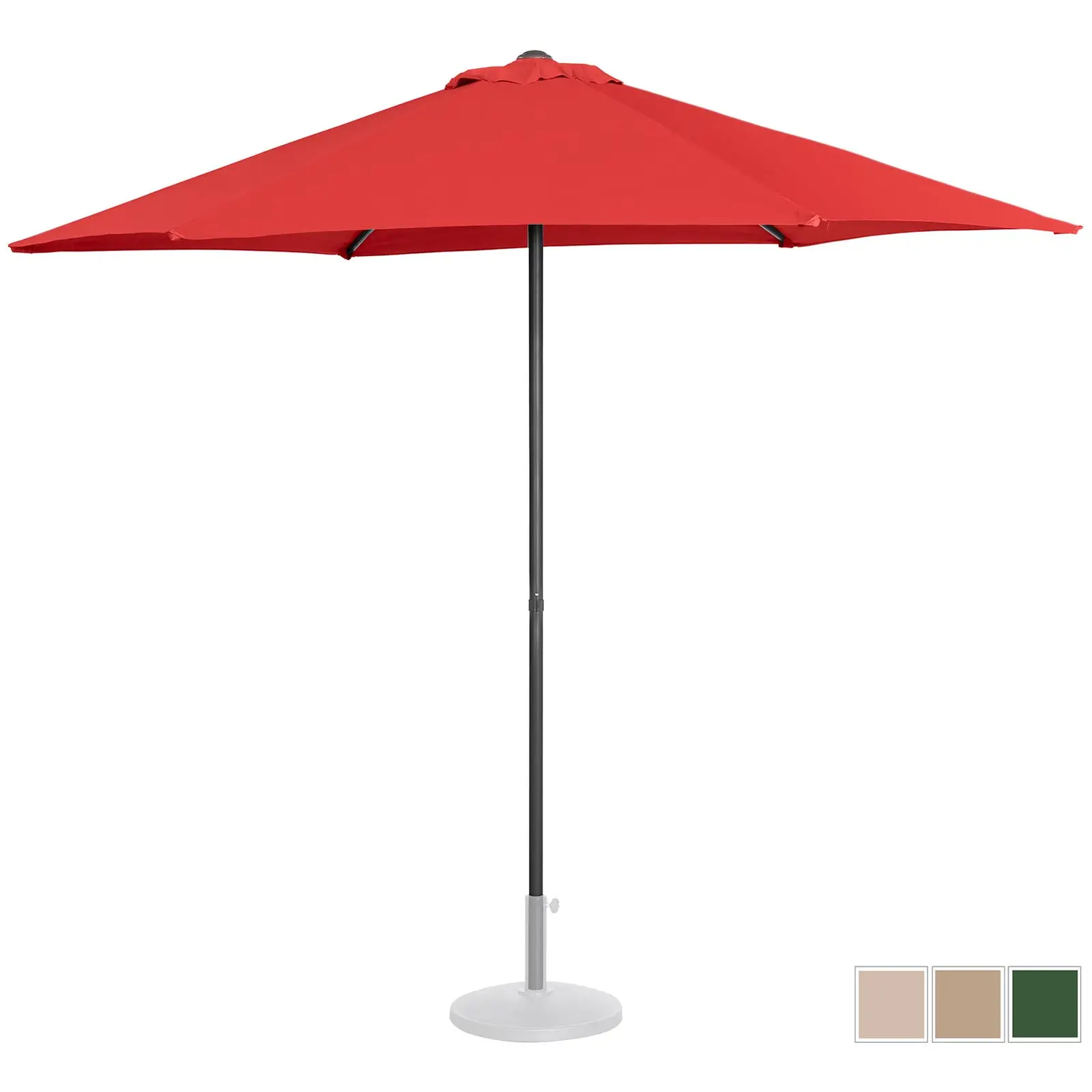 Aurinkovarjo suuri - punainen - kuusikulmainen - Ø 270 cm