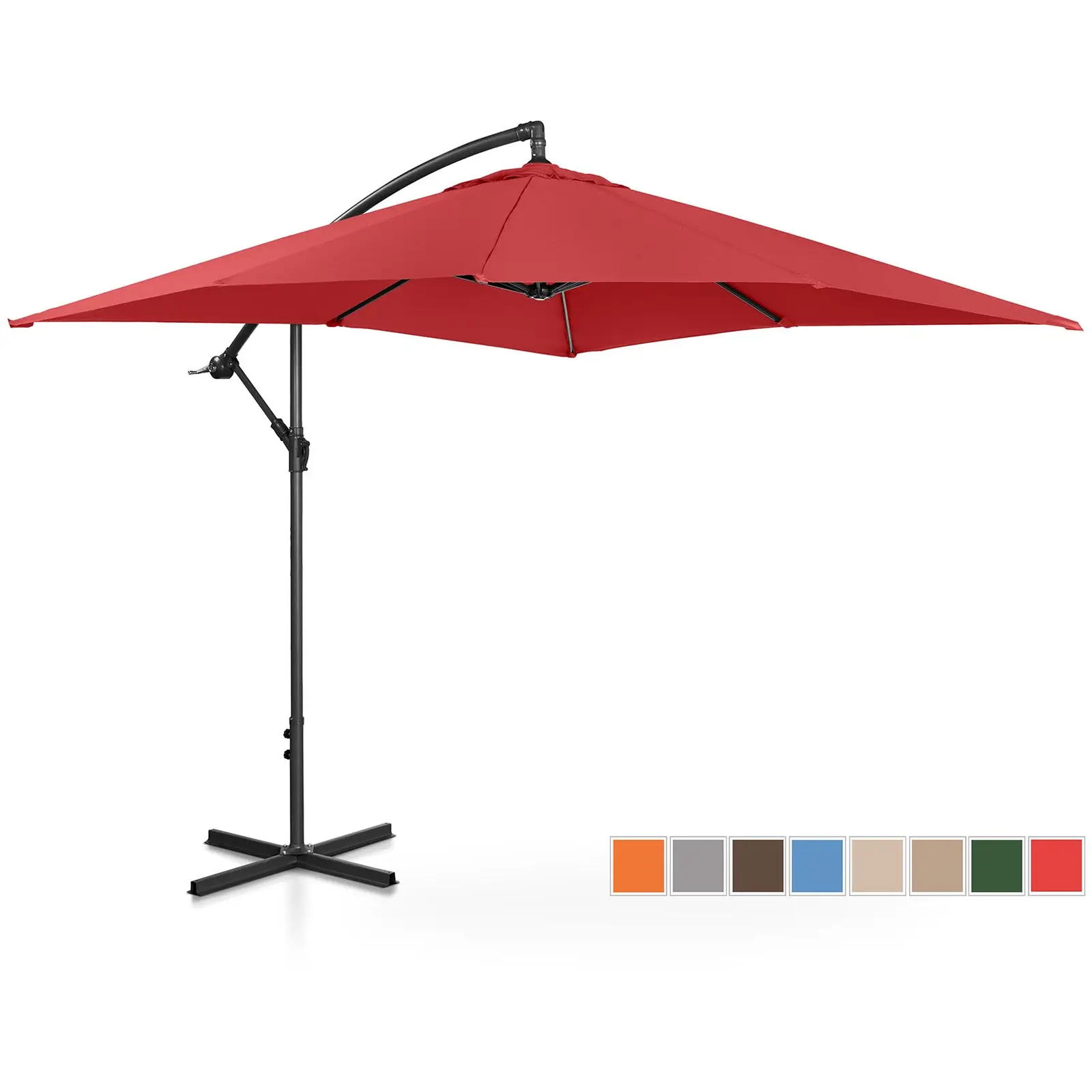 Aurinkovarjo - viininpunainen - neliö - 250 x 250 cm - kallistettava