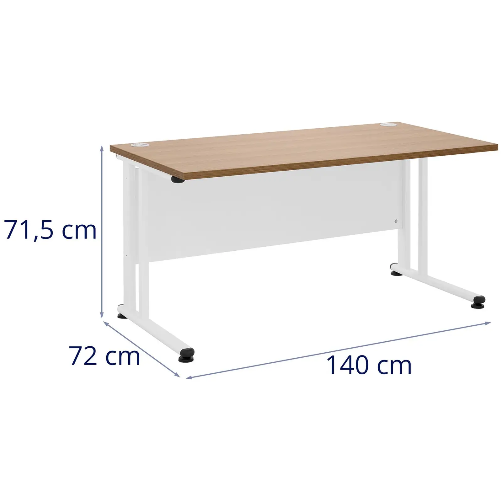 Toimistopöytä - 140 x 73 cm - ruskea / valkoinen