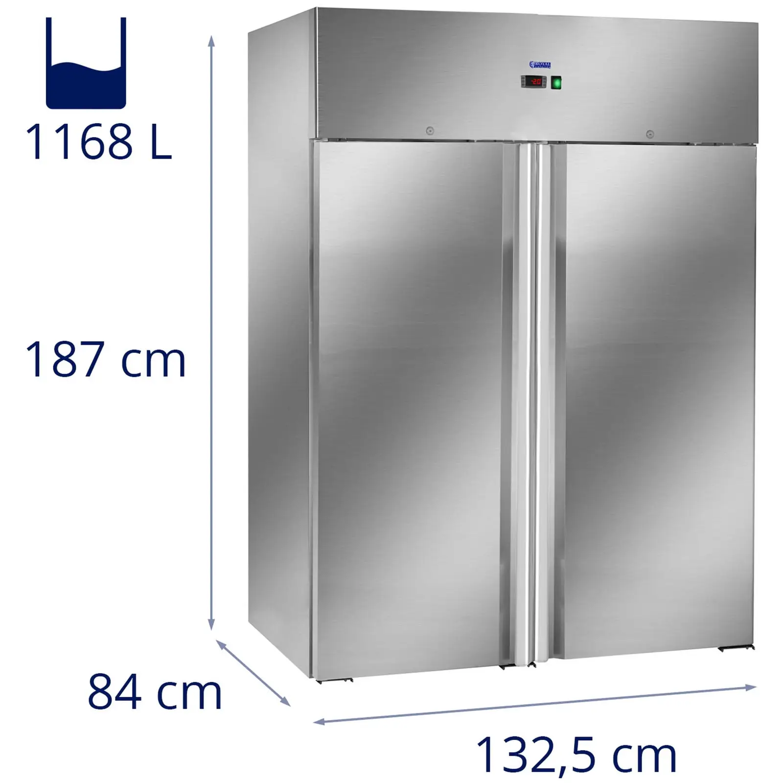 Kaksiovinen jääkaappi - 1 168 l