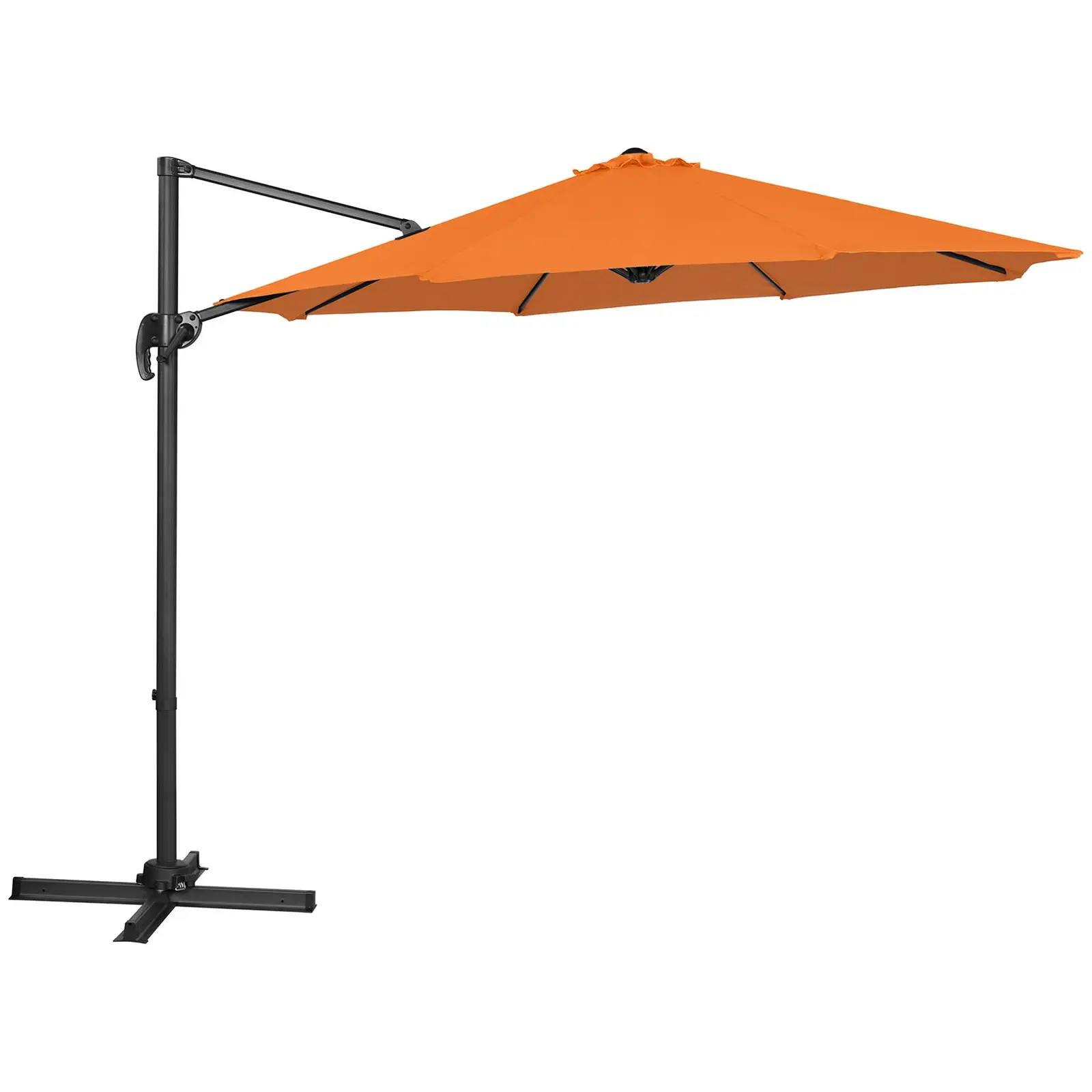 Aurinkovarjo - oranssi - pyöreä - Ø 300 cm - kallistettava ja käännettävä
