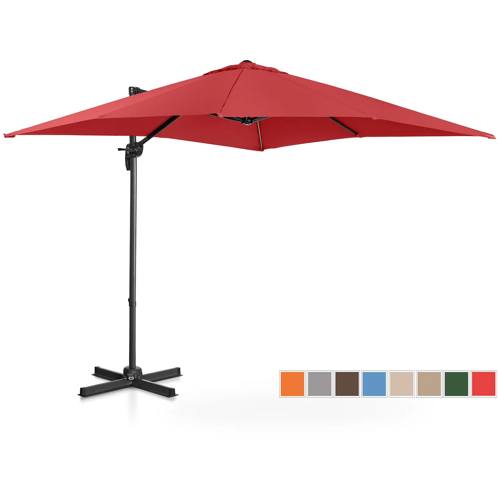 Aurinkovarjo - riippuva - viininpunainen - neliö - 250 x 250 cm - kääntyvä