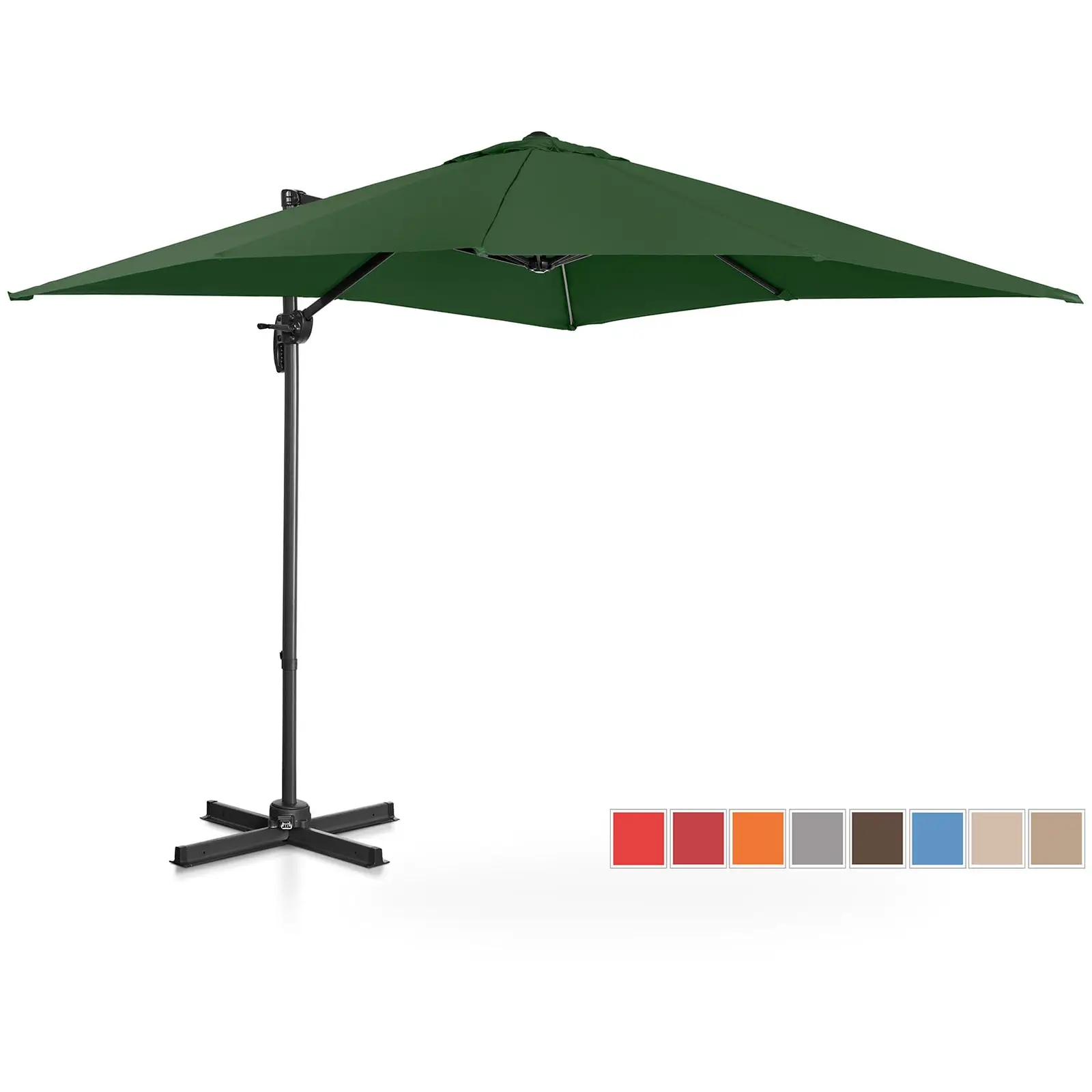 Aurinkovarjo - riippuva - vihreä - neliö - 250 x 250 cm - kääntyvä