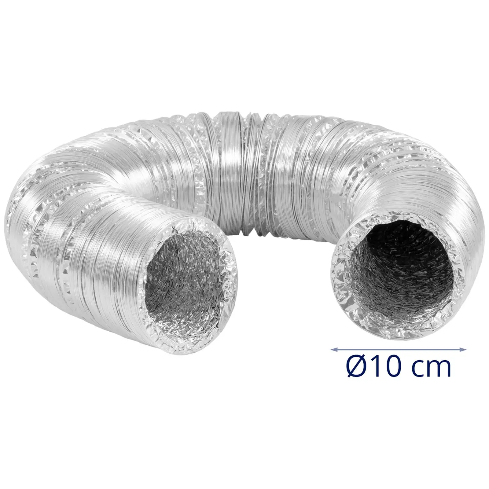 Ilmastointiputki - Ø 100 mm - 10 m pitkä - alumiini