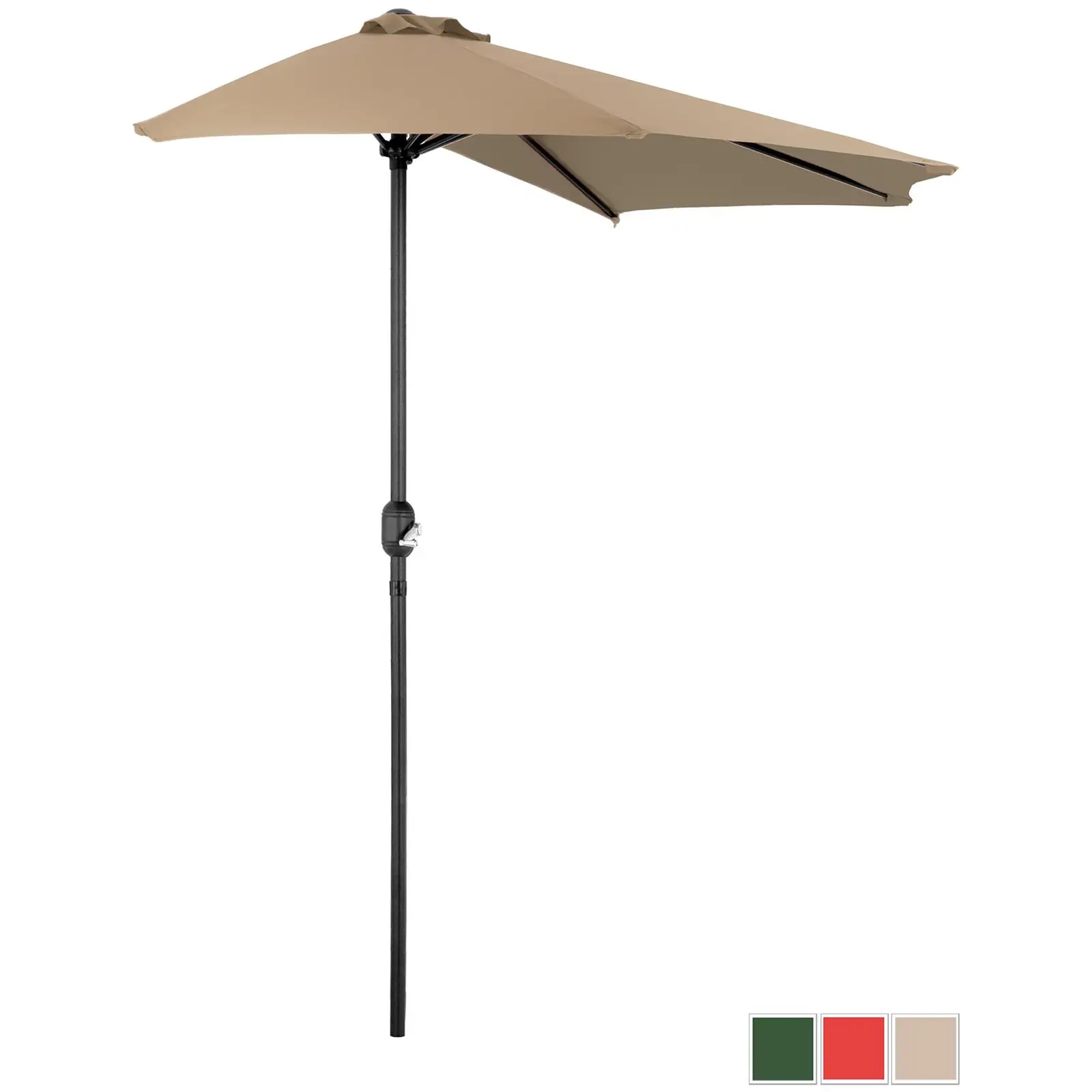 Aurinkovarjo puolikas - kermanvärinen - viisikulmainen - 270 x 135 cm