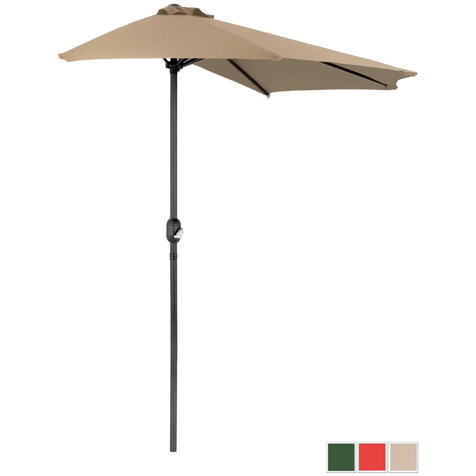 Aurinkovarjo puolikas - ruskeanharmaa - viisikulmainen - 270 x 135 cm
