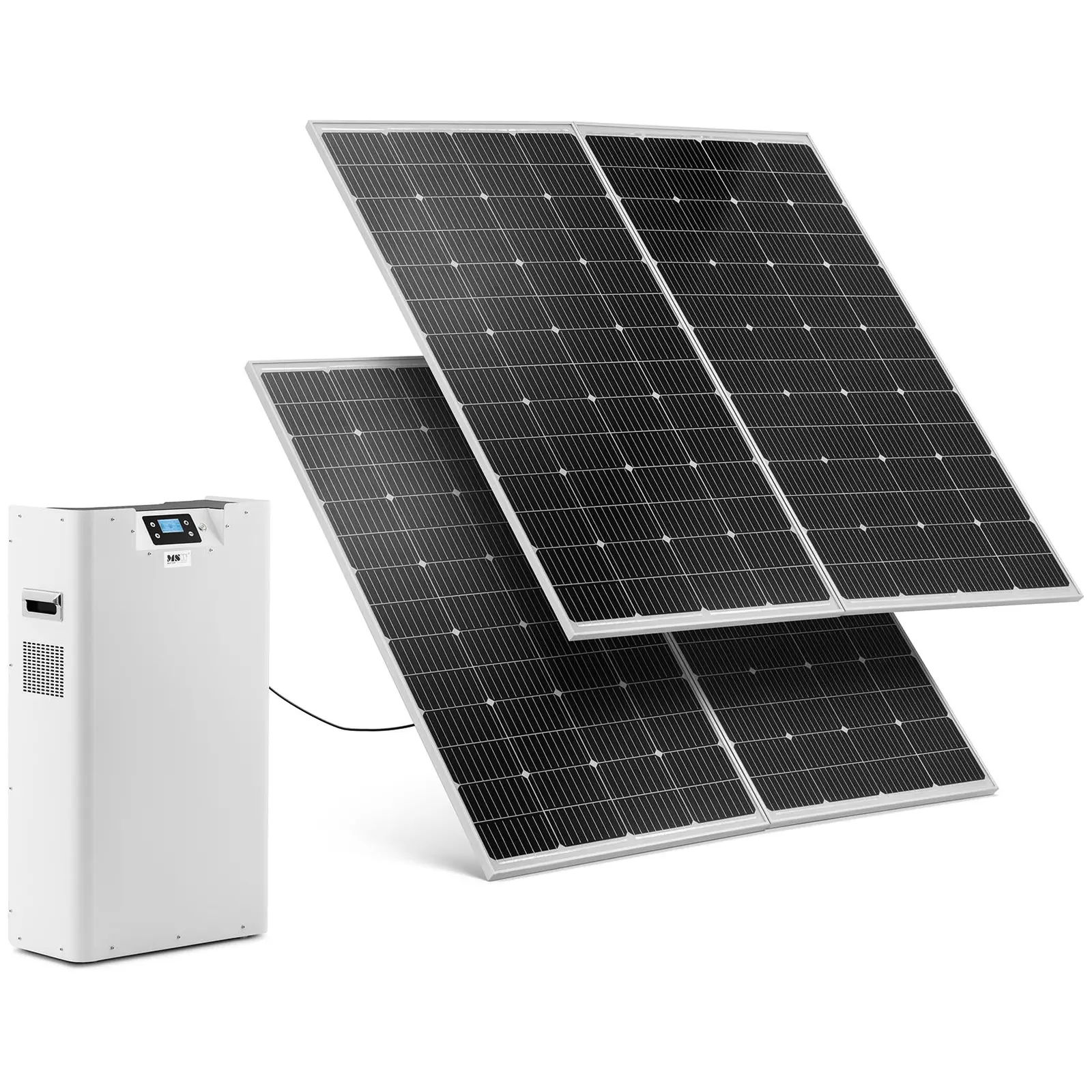 Aurinkosähköjärjestelmä kahdella aurinkopaneelilla ja invertterillä - 3000 W - 230 V