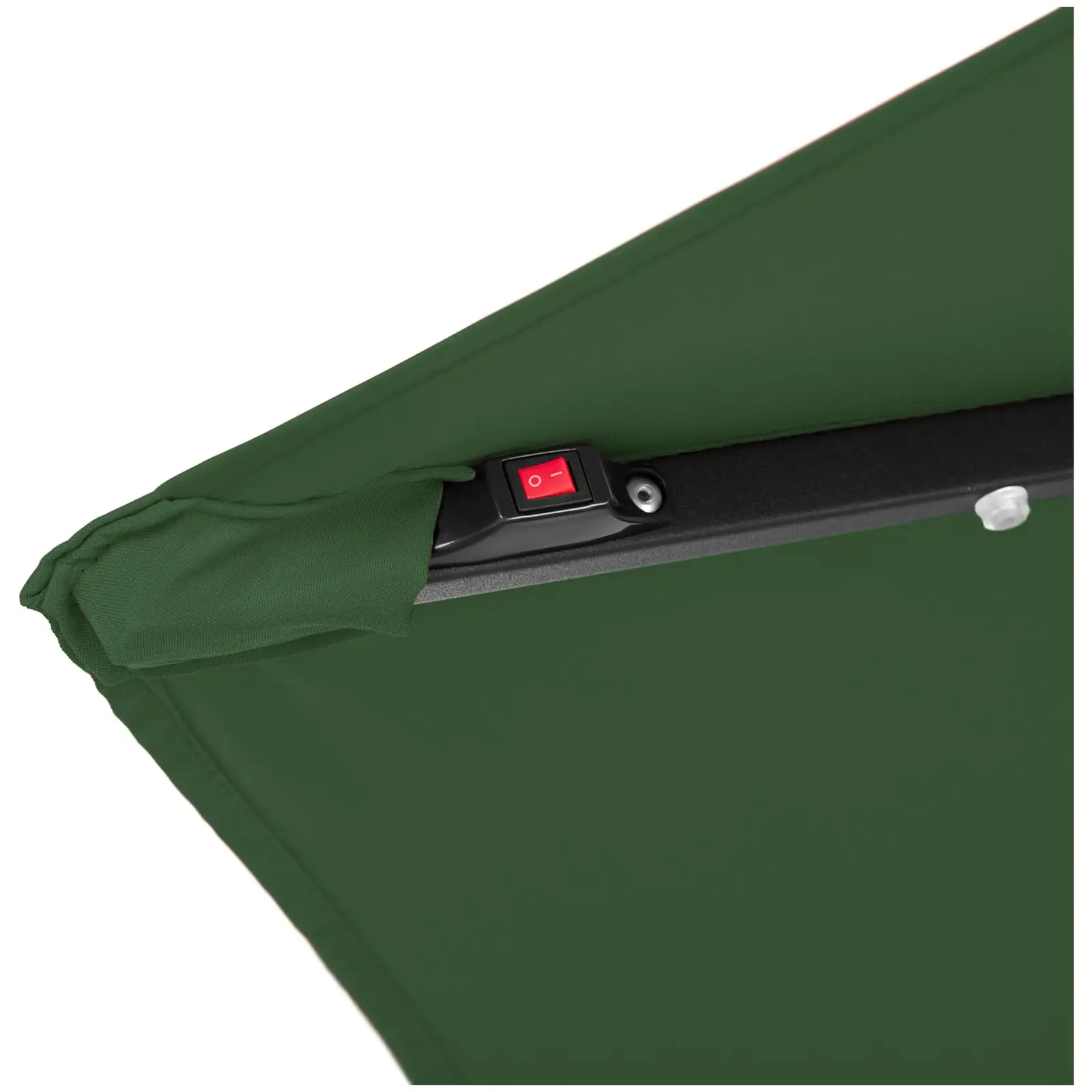 Kakkoslaatu Aurinkovarjo LED-valoilla - vihreä - pyöreä - Ø 300 cm - kallistettava
