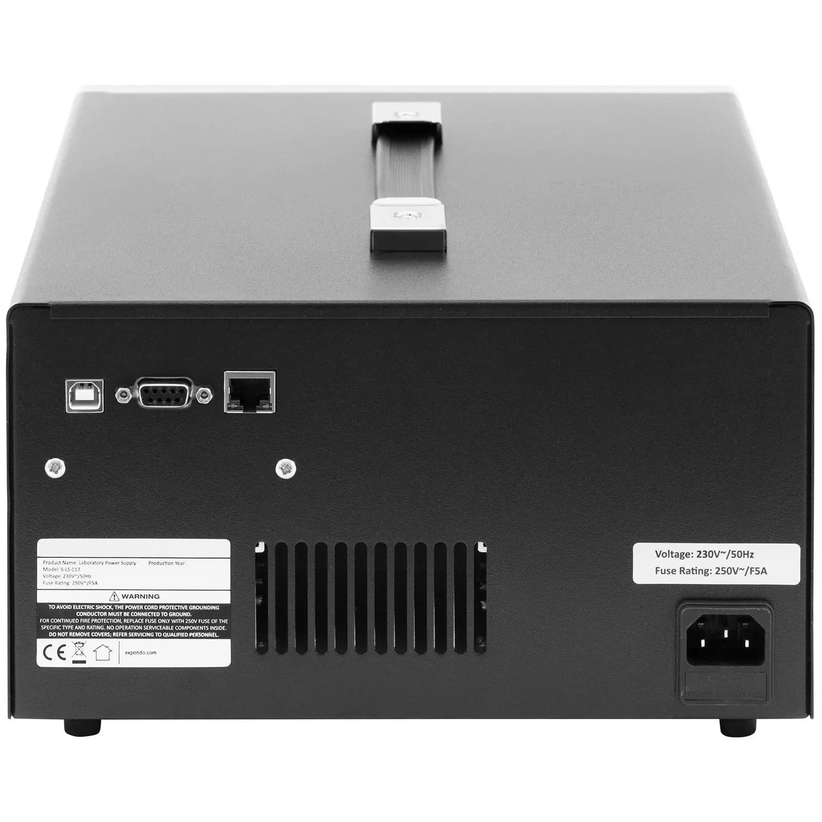 Laboratoriovirtalähde - 0 - 30 V - 0 - 5 A DC - 2x150 W - 5 muistipaikkaa - LED-näyttö - USB/RS232/LAN