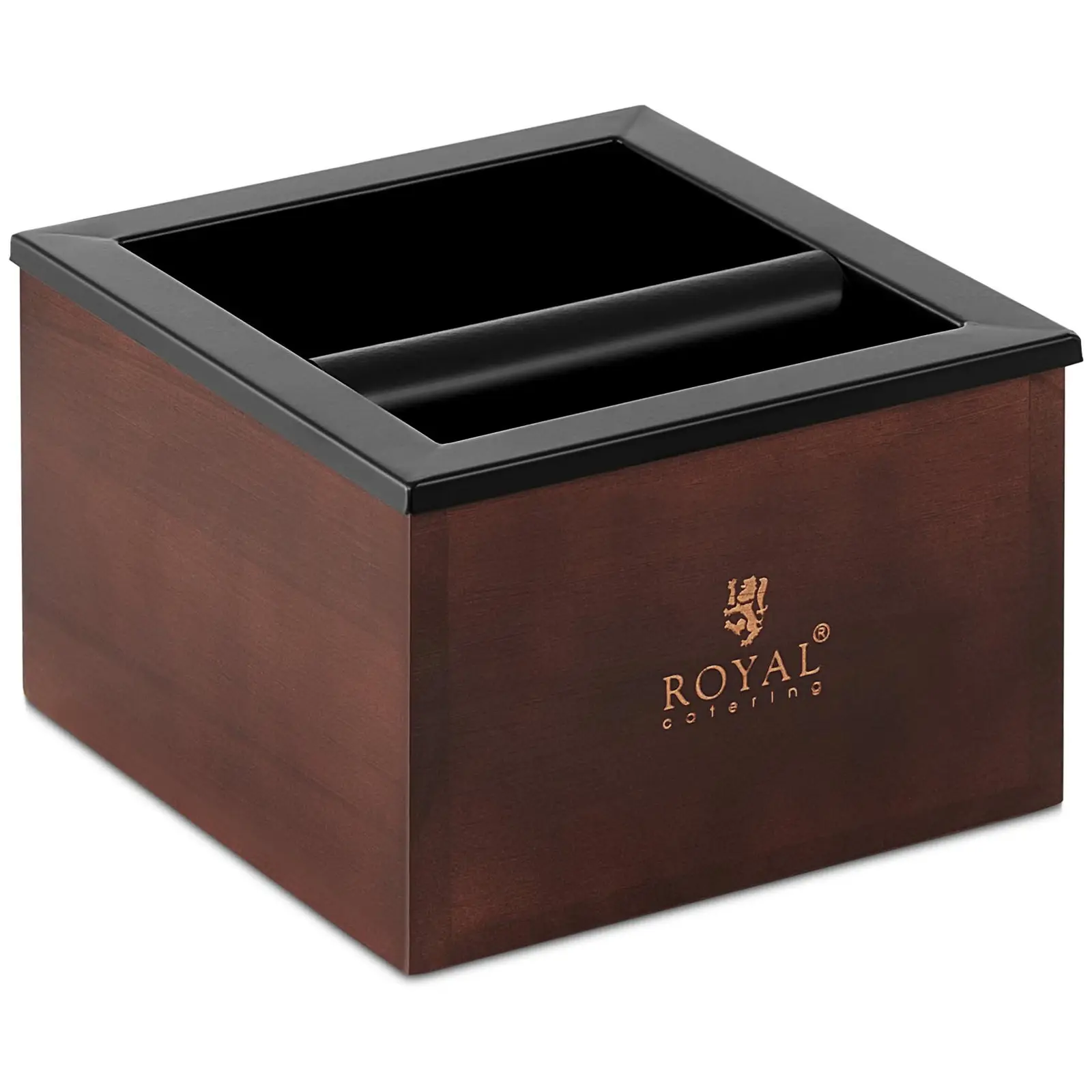Knock box - ruostumaton teräs/puu - 3,1 l - kopautustangolla - Royal Catering