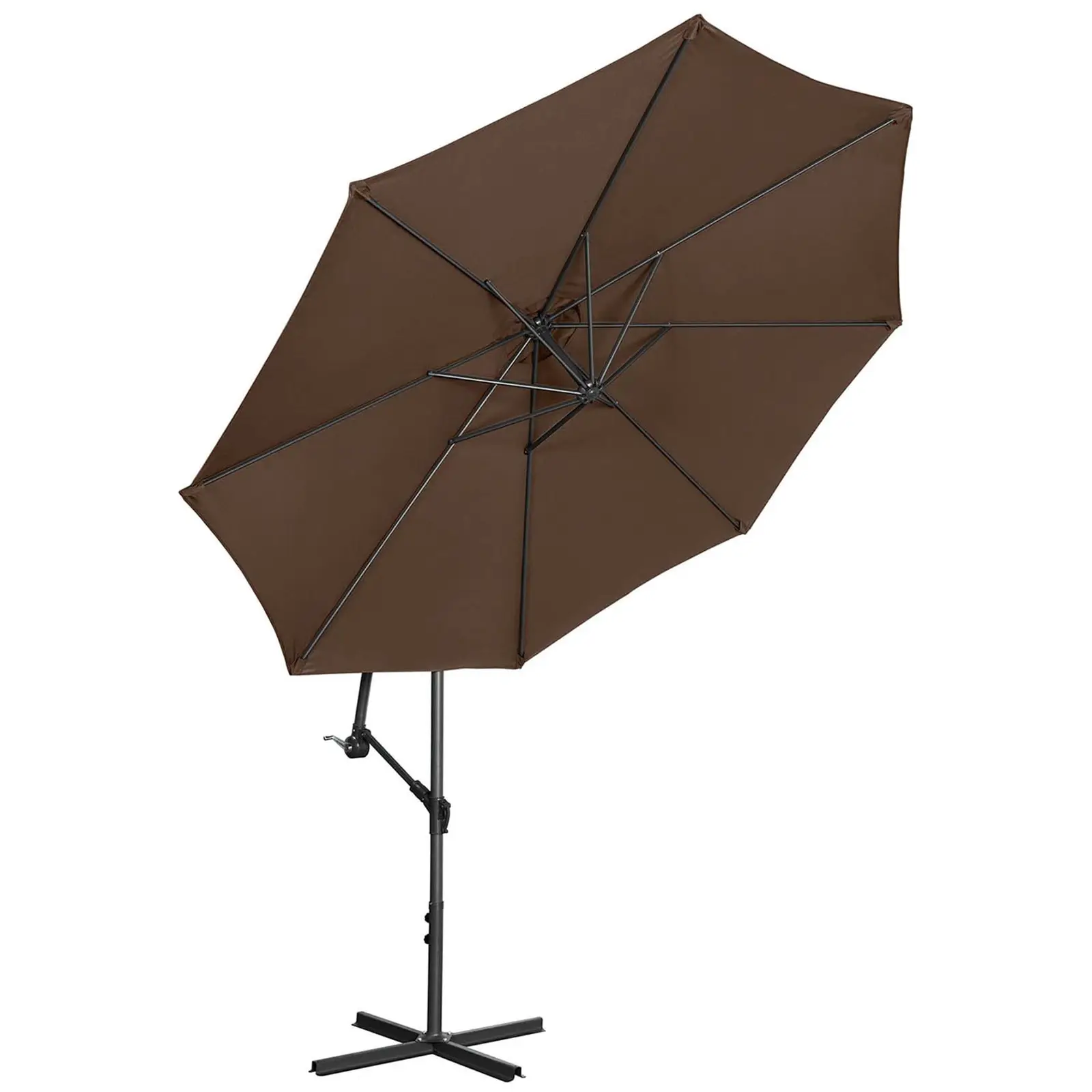 Aurinkovarjo - ruskea - pyöreä - Ø 300 cm - kallistettava